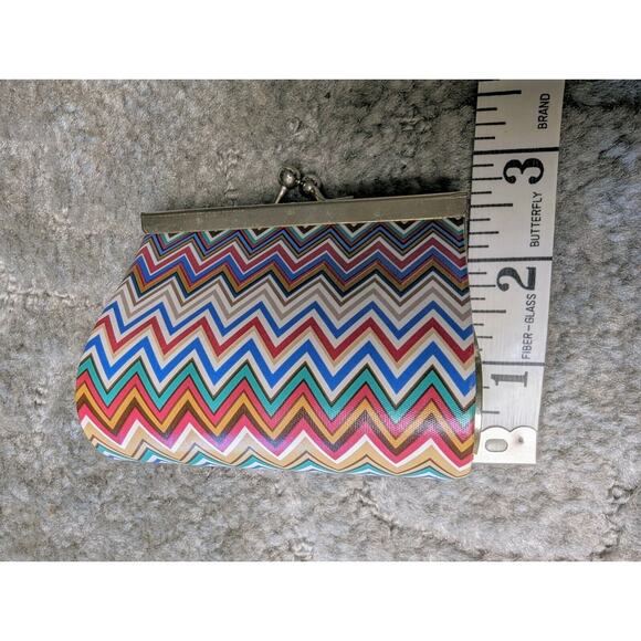 Chevron Kiss Lock Coin Purse multicolor petite purse accessory cute change purse - Picture 6 of 8